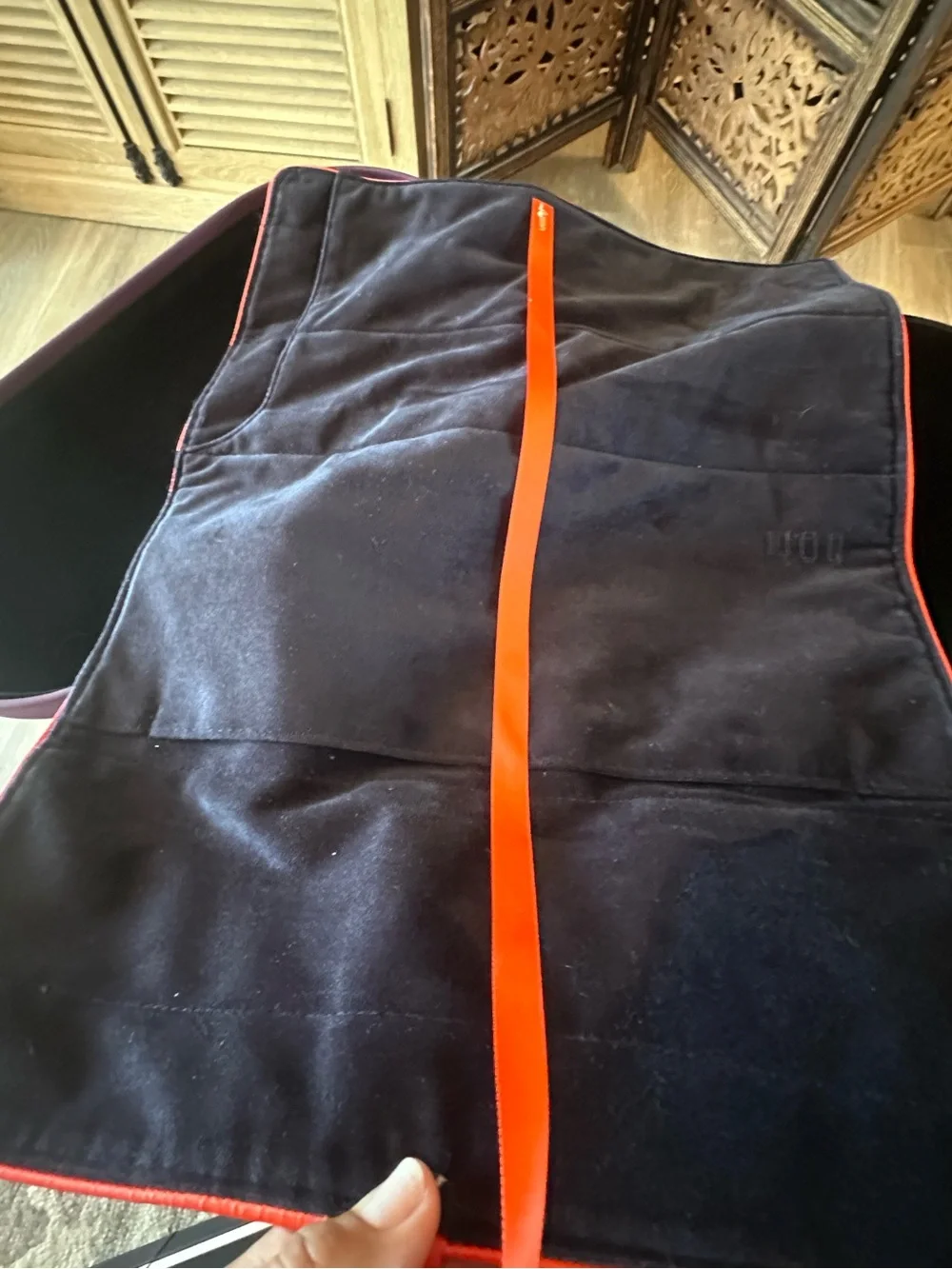 Dyson Airwrap Purple Storage Box / Case & Black & Orange Velvet Travel Wrap Bag.